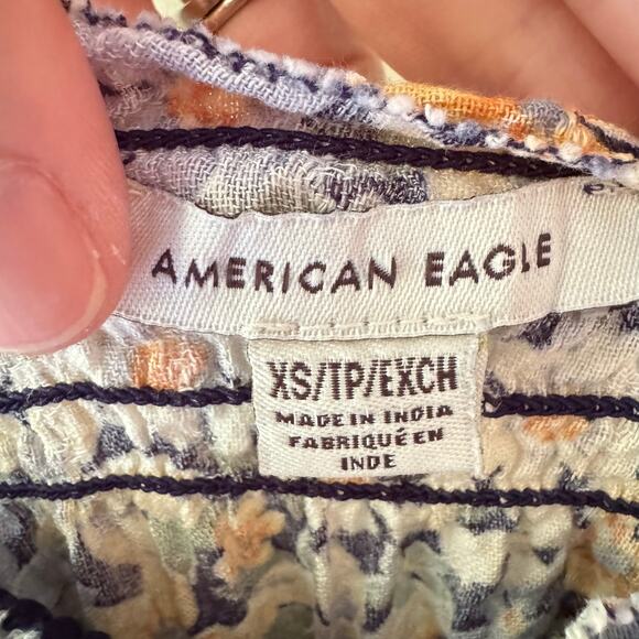 American Eagle Women’s Floral Off Shoulder A Line Mini Dress Size XS Boho Gypsy - Picture 3 of 11